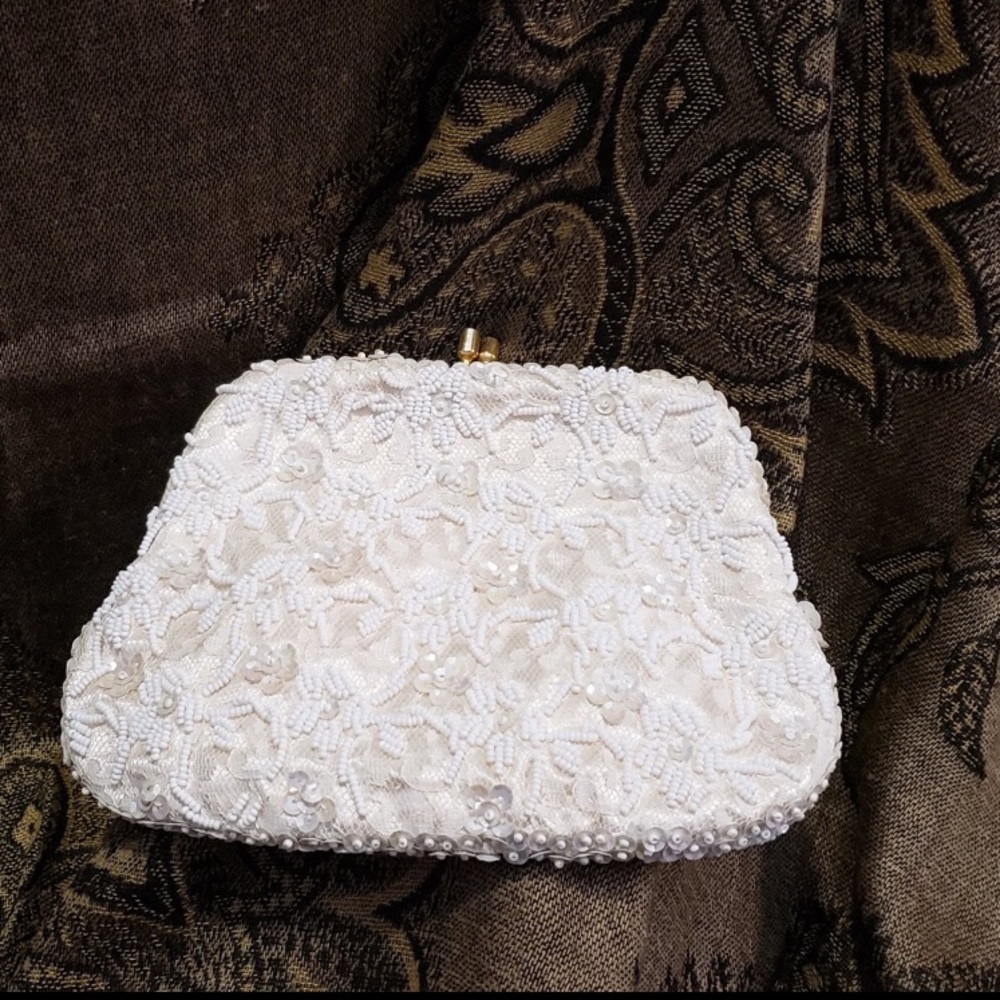 Vintage Beaded and lace evening bag